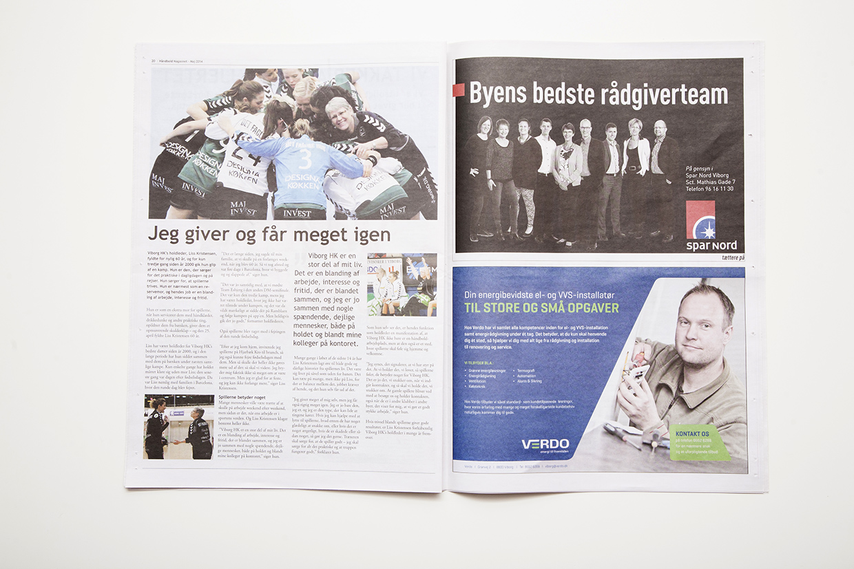 Viborg Håndbold Klub avis designet og opsat af Palle Christensen